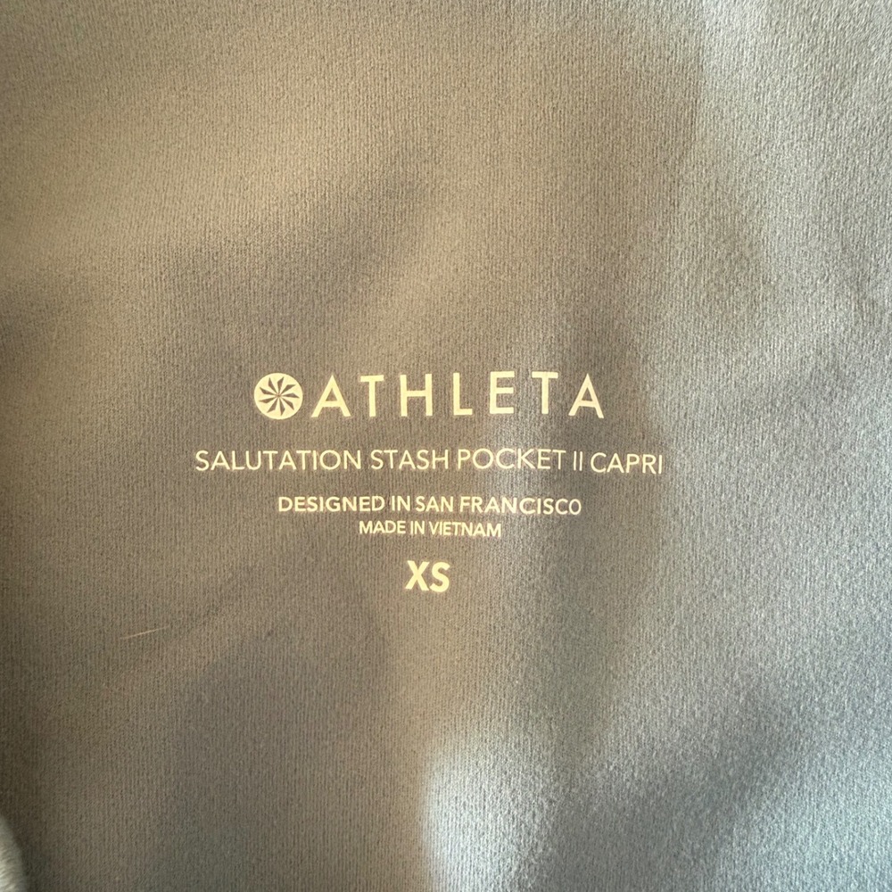 Athleta Salutation Stash Pocket II Capri Leggings Blue - Picture 6 of 8